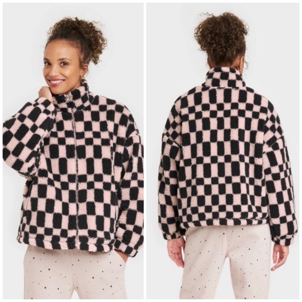 A new day checkered fleece jacket size medium